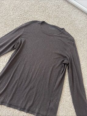 AllSaints Men's Long Sleeve Crewneck Tee - Charcoal Brown
